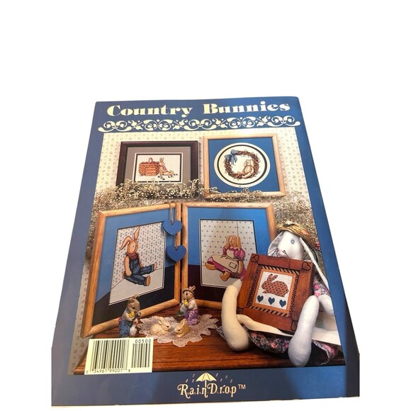 Lot Of 5 80s Folk Art Country Themed Counted Cross Stitch Patterns Bunnies Geese - Picture 13 of 15